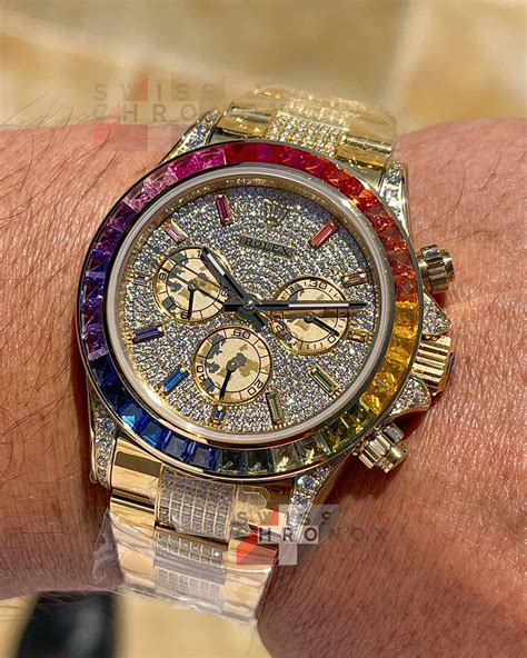 rolex daytona rainbow yellow gold